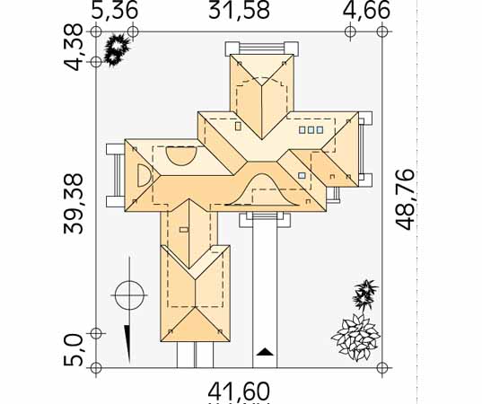 Projekt domu Astron - usytuowanie na działce