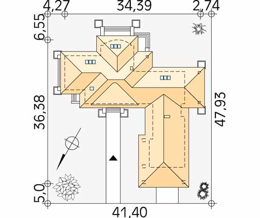 Projekt domu Astron 2 - usytuowanie na działce