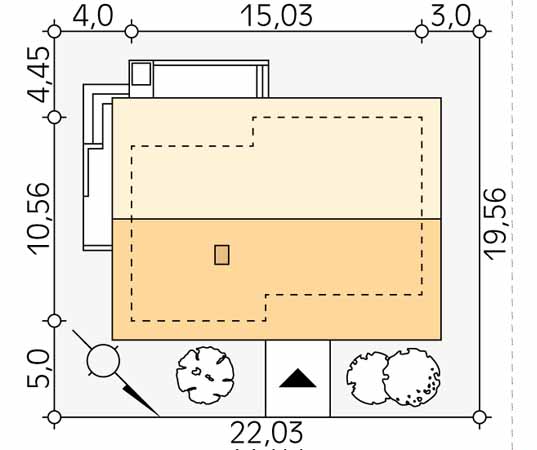 Projekt domu Atalia - usytuowanie na działce