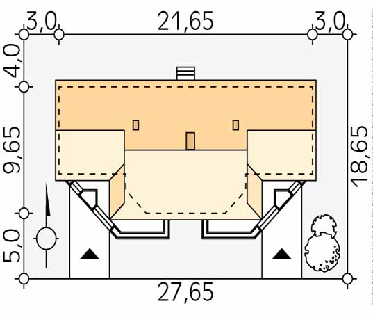 Projekt domu Atlas - usytuowanie na działce