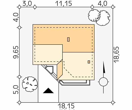 Projekt domu Atlas 2 - usytuowanie na działce