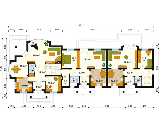 Projekt domu Atol 2 - rzut parteru
