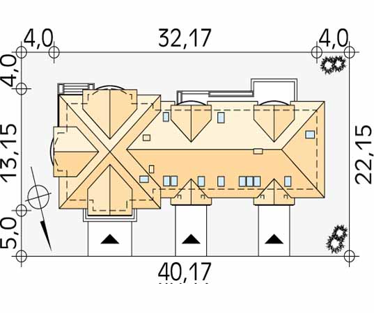 Projekt domu Atol 2 - usytuowanie na działce