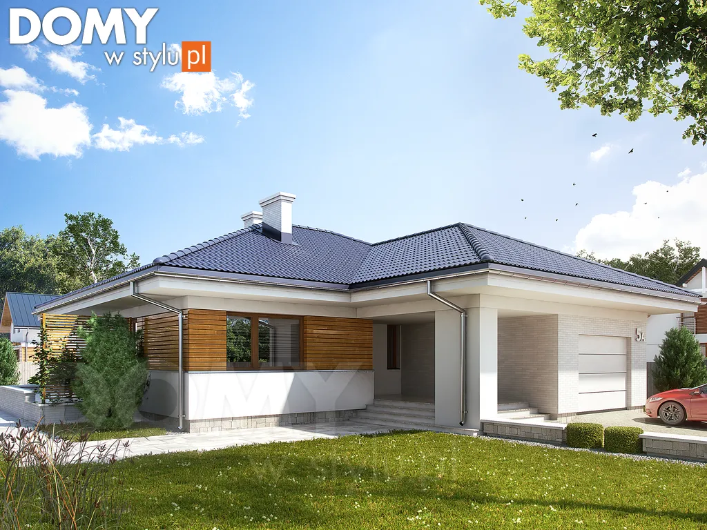 Nowoczesny projekt domu parterowego Atut 2 - wizualizacja frontowa