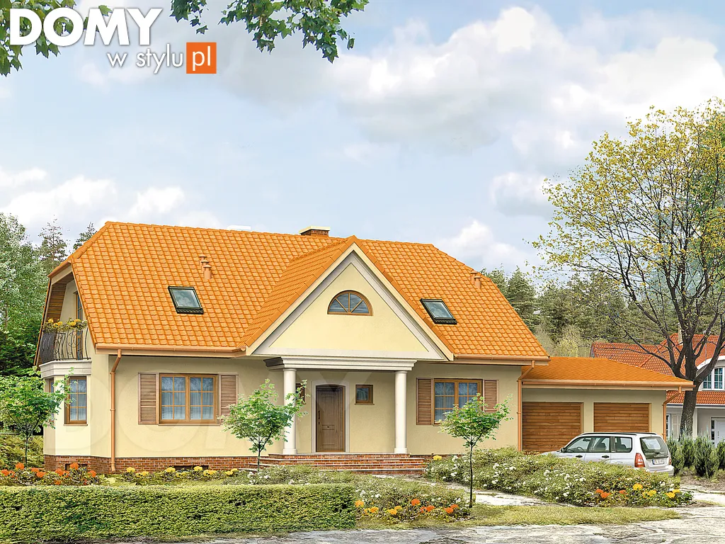 Projekt domu z poddaszem Aura - wizualizacja frontowa