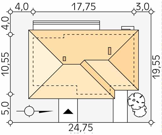 Projekt domu Aurelia - usytuowanie na działce