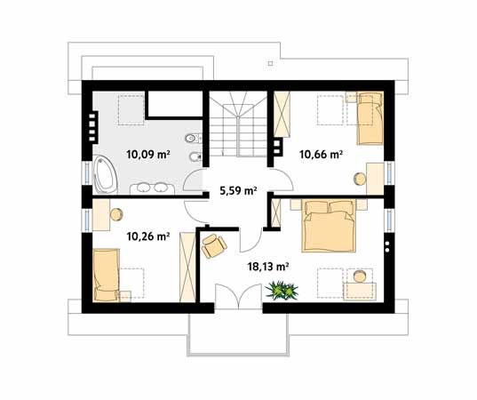 Projekt domu Aurum - rzut poddasza