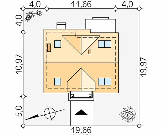 Projekt domu Aurum - usytuowanie na działce