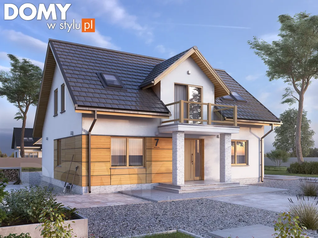 Projekt domu z poddaszem Aurum - wizualizacja frontowa