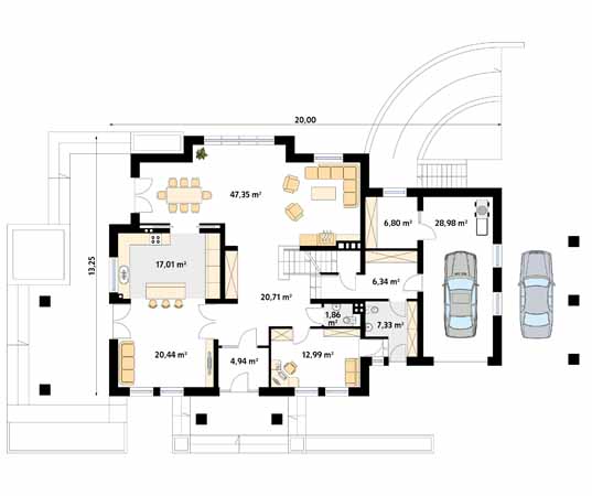 Projekt domu Avant - rzut parteru