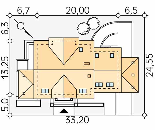 Projekt domu Avant - usytuowanie na działce