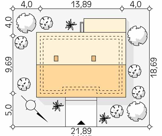 Projekt domu Awokado 2 - usytuowanie na działce