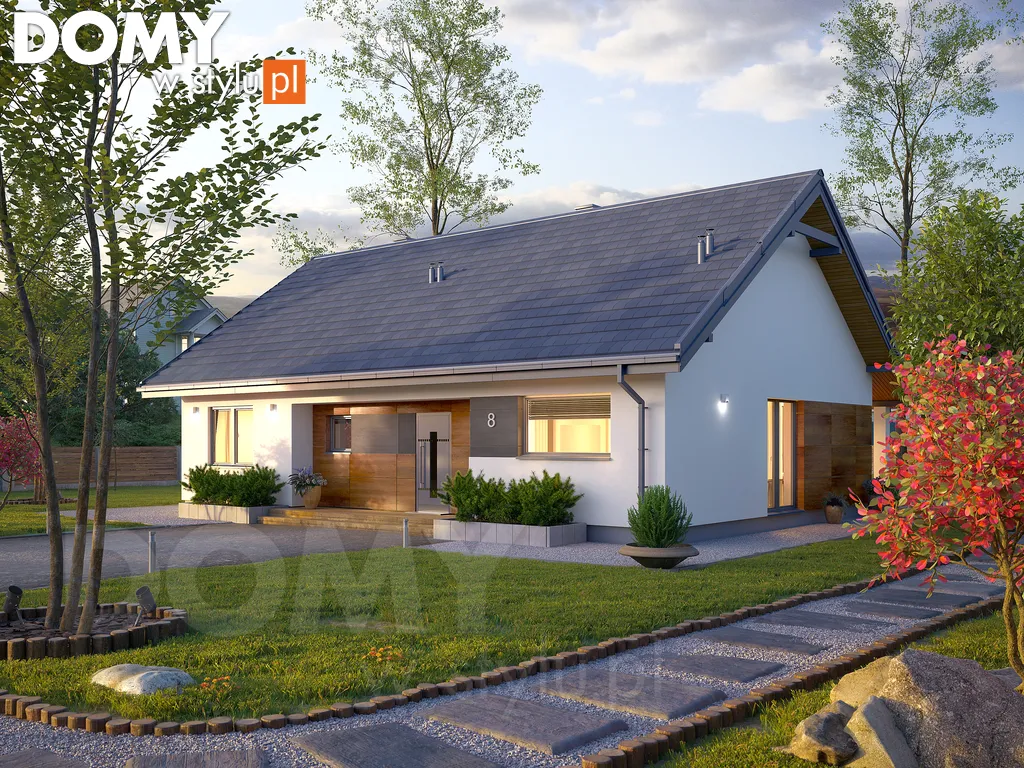 Nowoczesny projekt domu parterowego Awokado 2 - wizualizacja frontowa