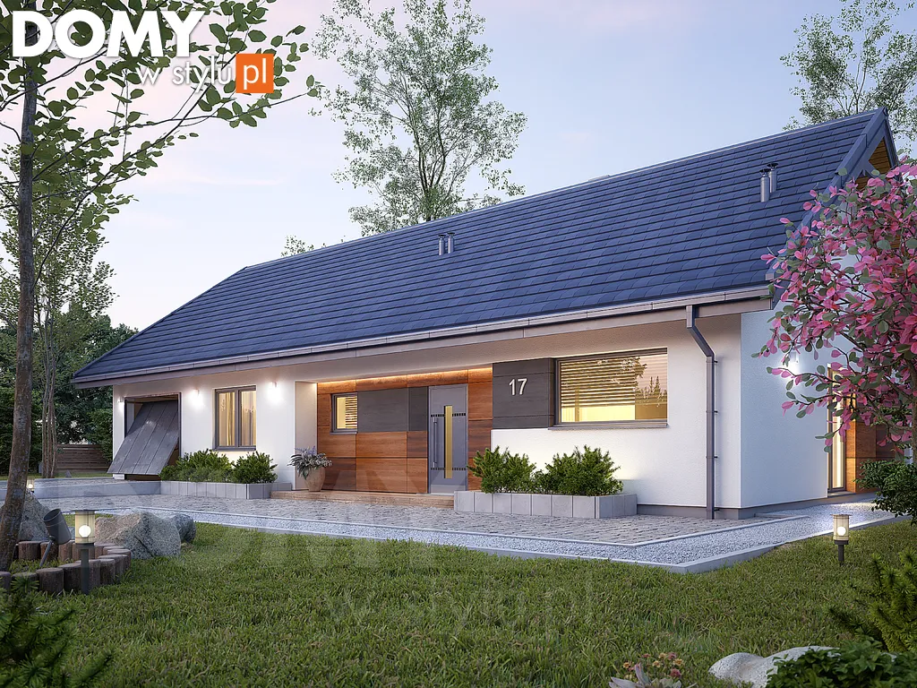 Nowoczesny projekt domu parterowego Awokado 3 - wizualizacja frontowa