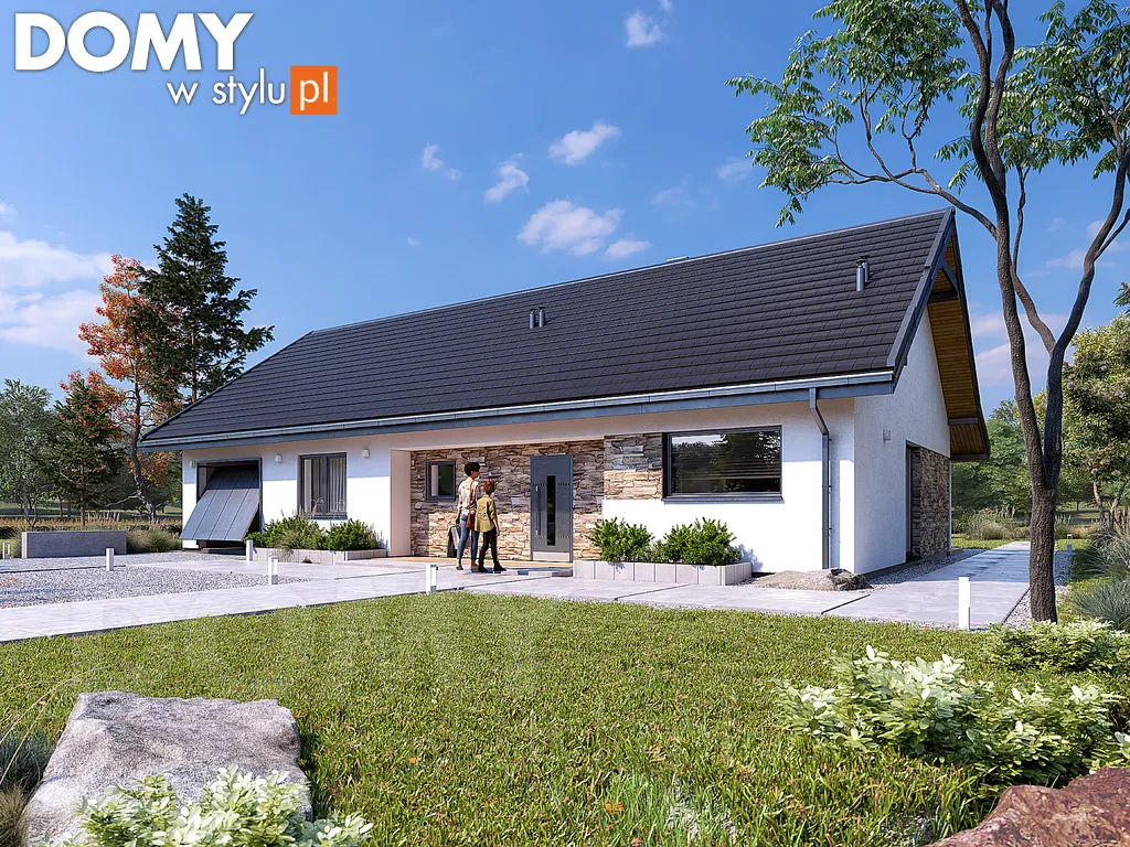 Nowoczesny projekt domu parterowego Awokado 4 - wizualizacja frontowa