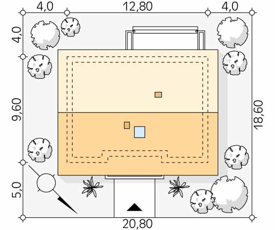 Projekt domu Awokado 5 - usytuowanie na działce