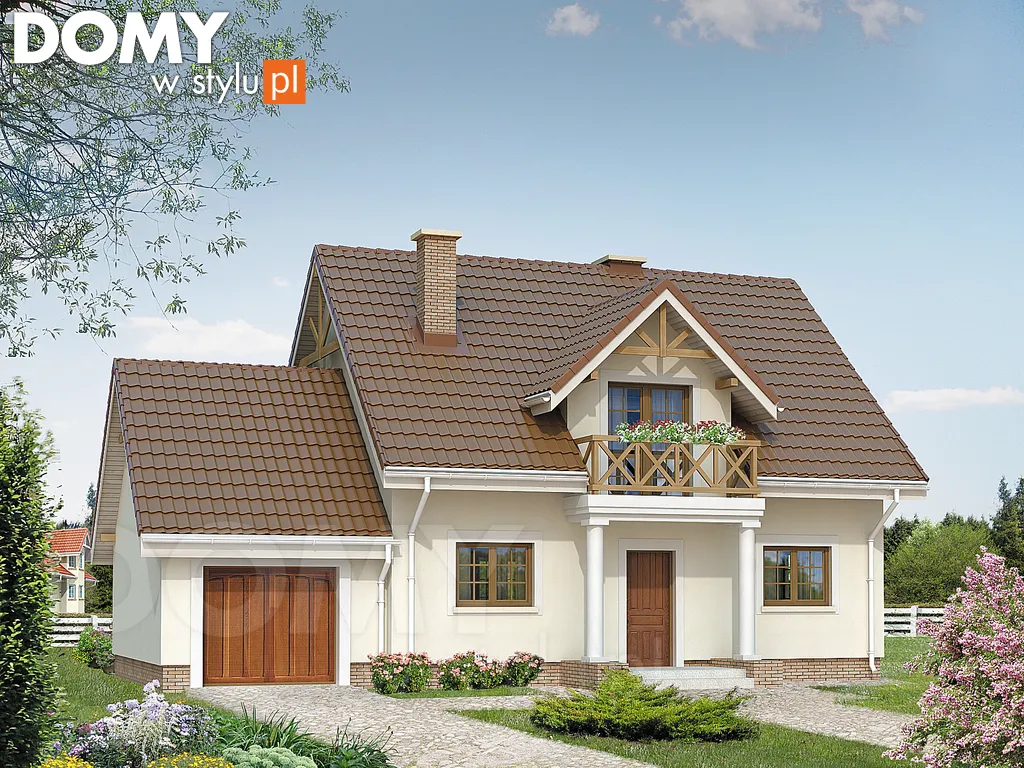 Projekt domu z poddaszem Azalia 2 - wizualizacja frontowa