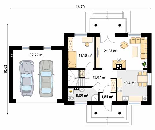 Projekt domu Azalia 3 - rzut parteru