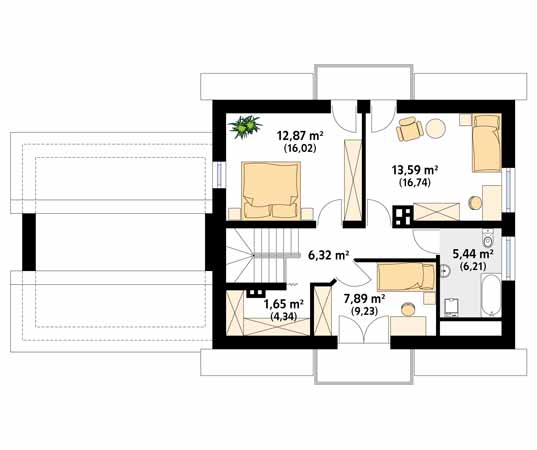 Projekt domu Azalia 3 - rzut poddasza