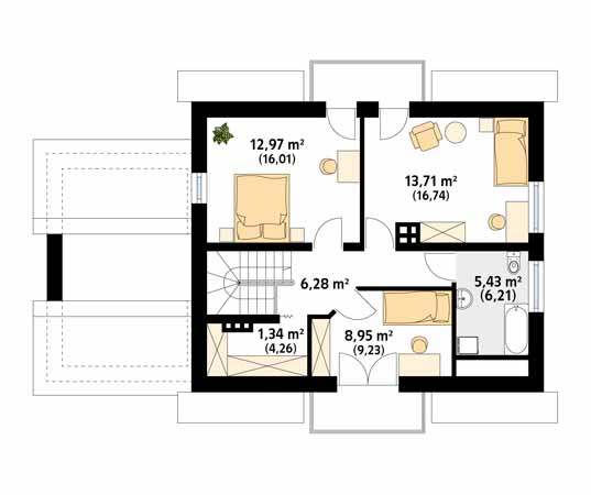 Projekt domu Azalia 5 - rzut poddasza