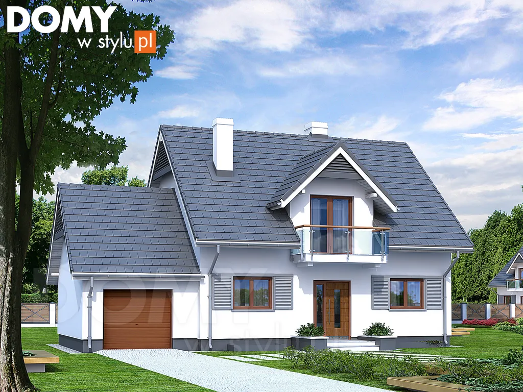 Nowoczesny projekt domu z poddaszem Azalia 5 - wizualizacja frontowa