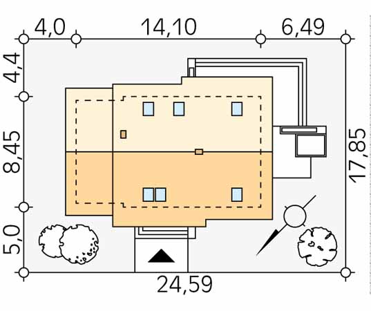 Projekt domu Azuryt 2 - usytuowanie na działce