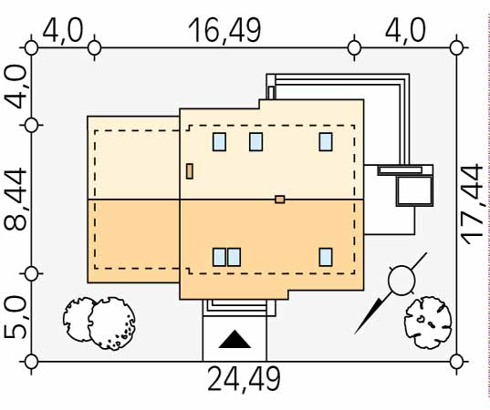 Projekt domu Azuryt 4 - usytuowanie na działce
