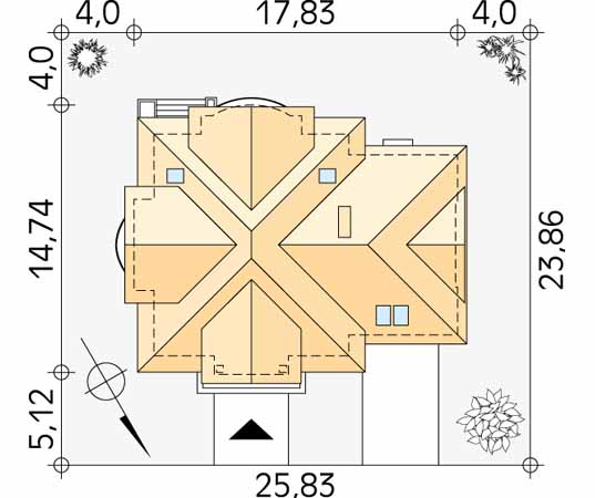Projekt domu Bachus 2 - usytuowanie na działce