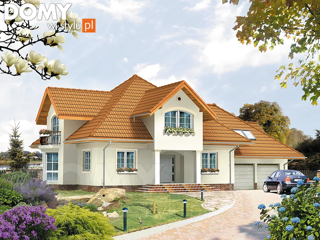 Projekt domu z poddaszem Bachus 3 - wizualizacja frontowa