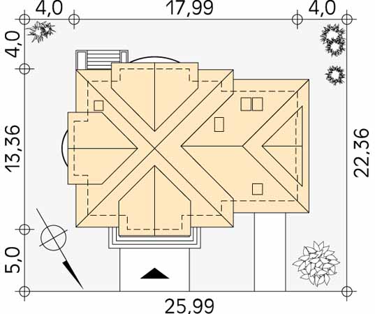 Projekt domu Bachus 4 - usytuowanie na działce