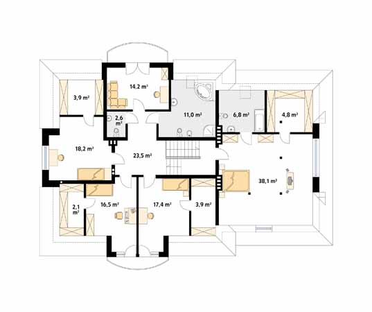 Projekt domu Bachus 5 - rzut poddasza