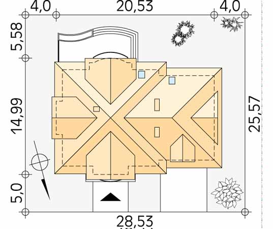 Projekt domu Bachus 5 - usytuowanie na działce