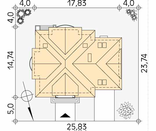 Projekt domu Bachus 7 - usytuowanie na działce