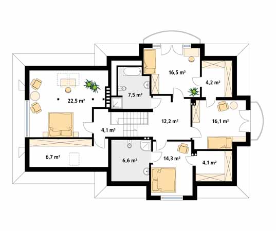 Projekt domu Bachus 8 - rzut poddasza