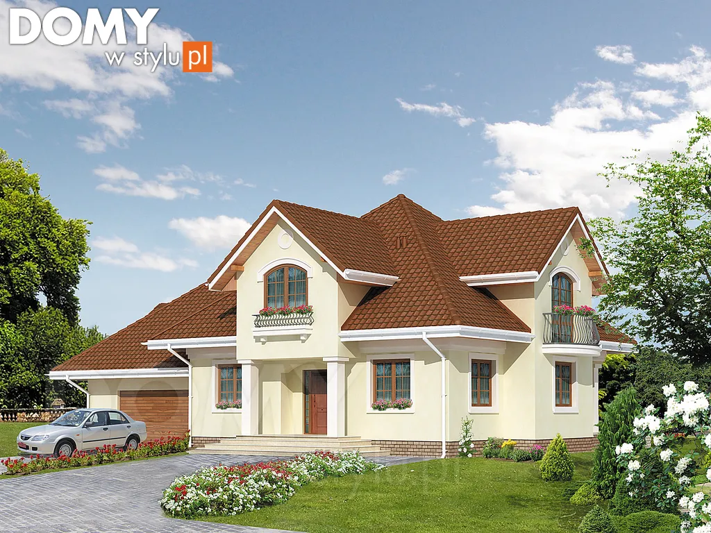 Projekt domu z poddaszem Bachus 8 - wizualizacja frontowa