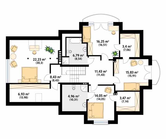 Projekt domu Bachus 9 - rzut poddasza