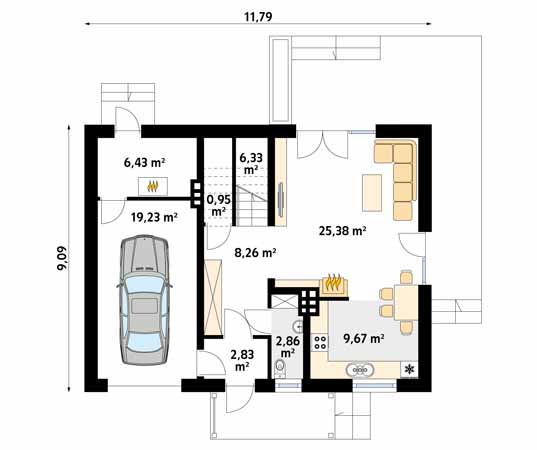 Projekt domu Balbinka - rzut parteru