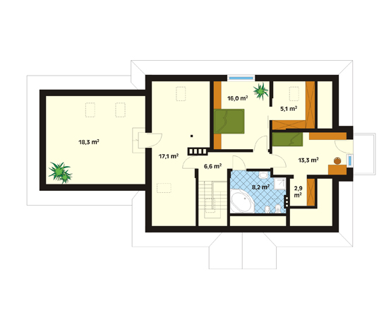 Projekt domu Ballada - rzut poddasza
