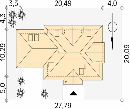 Projekt domu Ballada - usytuowanie na działce