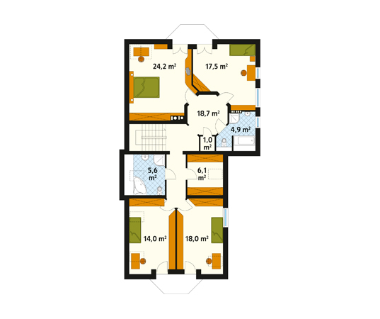 Projekt domu Baśka - rzut poddasza