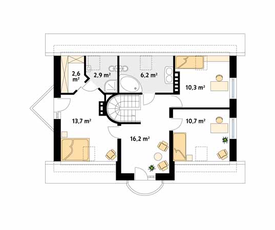 Projekt domu Batuta - rzut poddasza