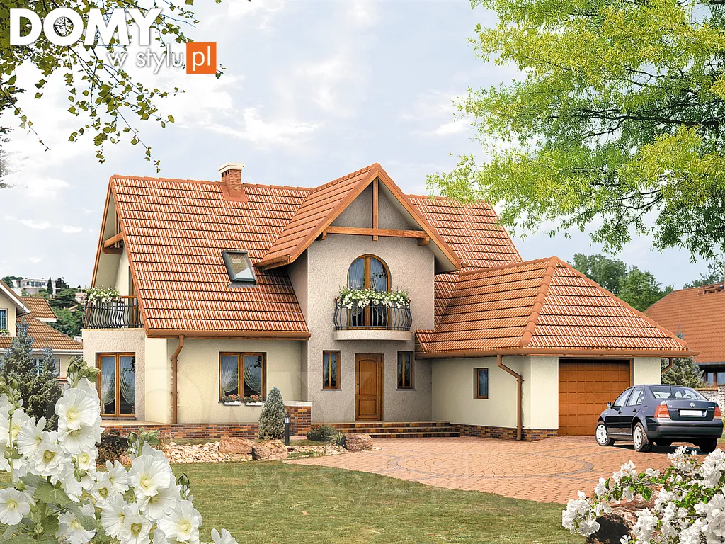 Projekt domu z poddaszem Batuta 2 - wizualizacja frontowa