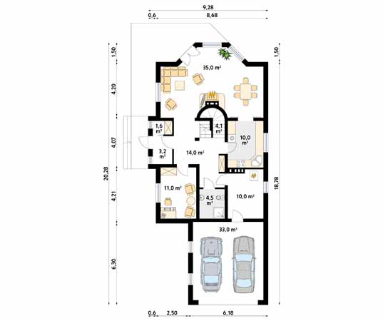 Projekt domu Batuta 4 - rzut parteru
