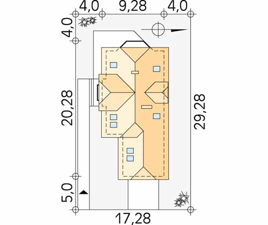Projekt domu Batuta 4 - usytuowanie na działce
