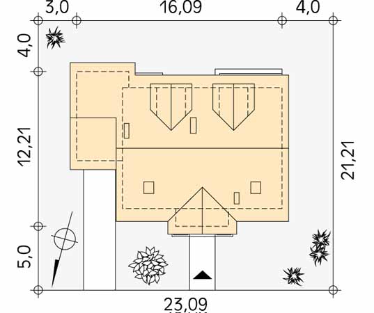 Projekt domu Bemol 3 - usytuowanie na działce