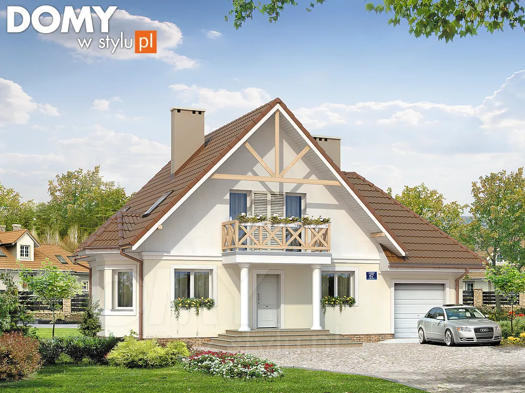 Projekt domu z poddaszem Berberys 2 - wizualizacja frontowa