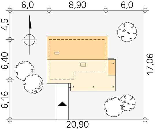 Projekt domu Best 3 dr-S - usytuowanie na działce