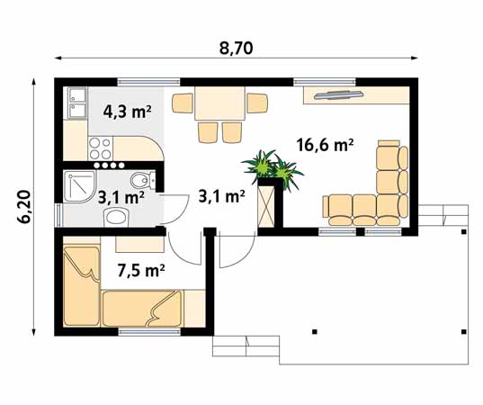 Projekt domu Best dr-S - rzut parteru