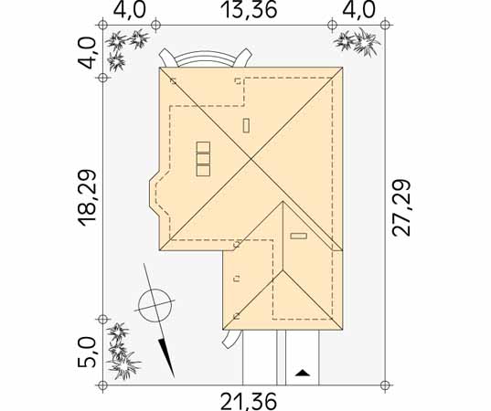 Projekt domu Beta - usytuowanie na działce