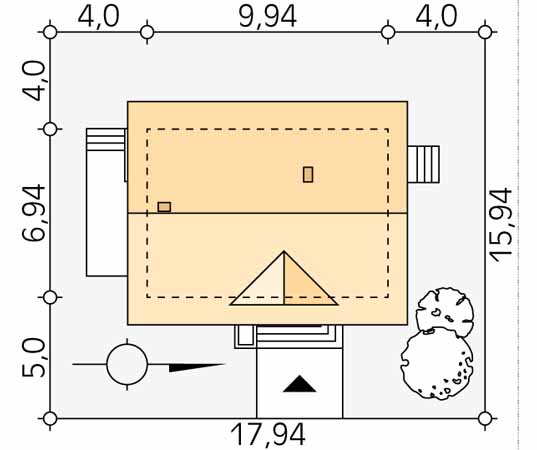 Projekt domu Bez - usytuowanie na działce